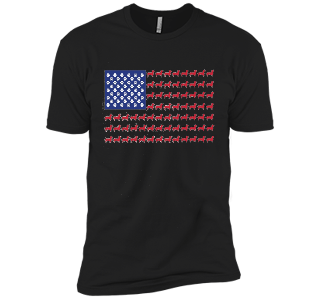 Dachshund T-Shirt - Cute American Flag 4th of July