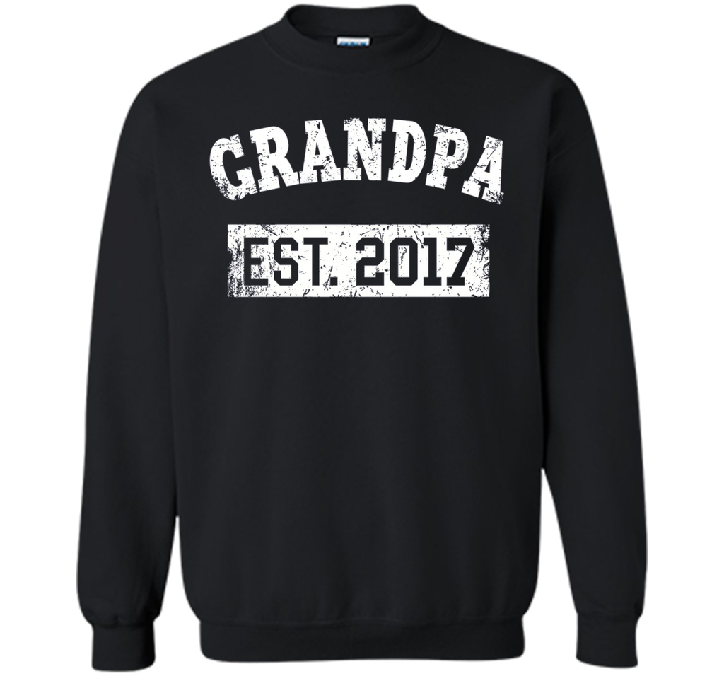 Mens Grandpa Est. 2017 Shirt: New Baby Established Gift T-Shirt