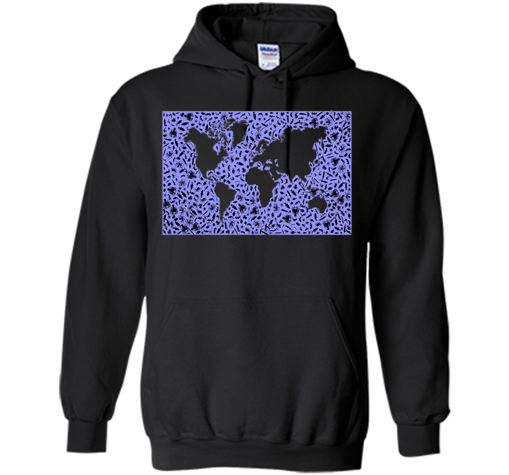 Marine Animals T-Shirt World Map Biology Sea Ocean Fish Tee