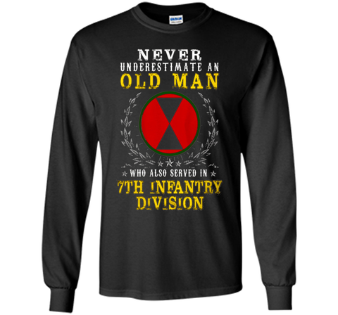 Never Underestimate A Man Serve In 7th Infantry Division Tee