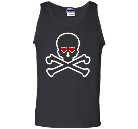 Skull and Crossbones Heart Eyes Shirt Cool Pirate T-Shirt