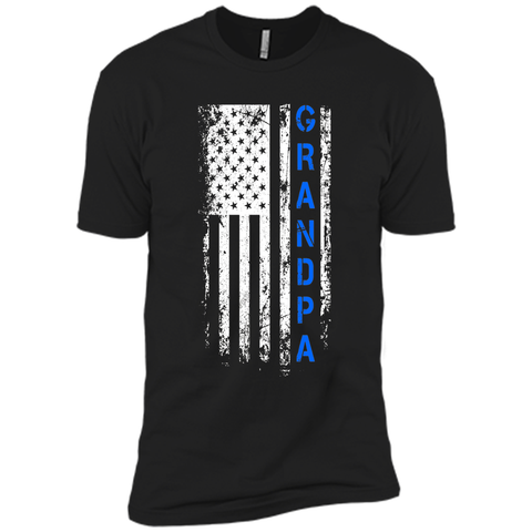 Father's Day Gift American Blue Grandpa flag t-shirt