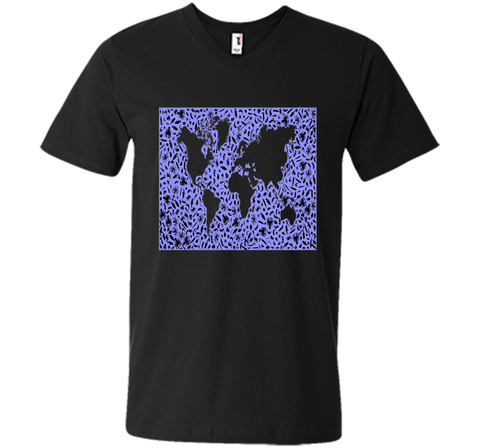 Marine Animals T-Shirt World Map Biology Sea Ocean Fish Tee