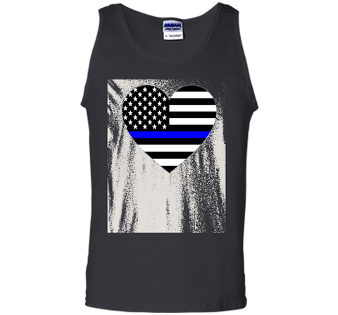 Thin Blue Line Police Support Love Heart T-shirt.